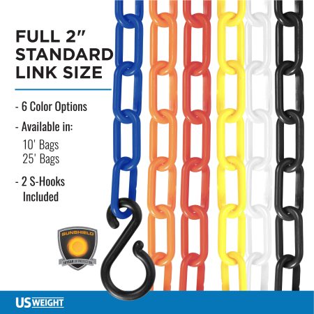 Orange 2" Plastic Chain Ft. SunShield - 10' Bag 6