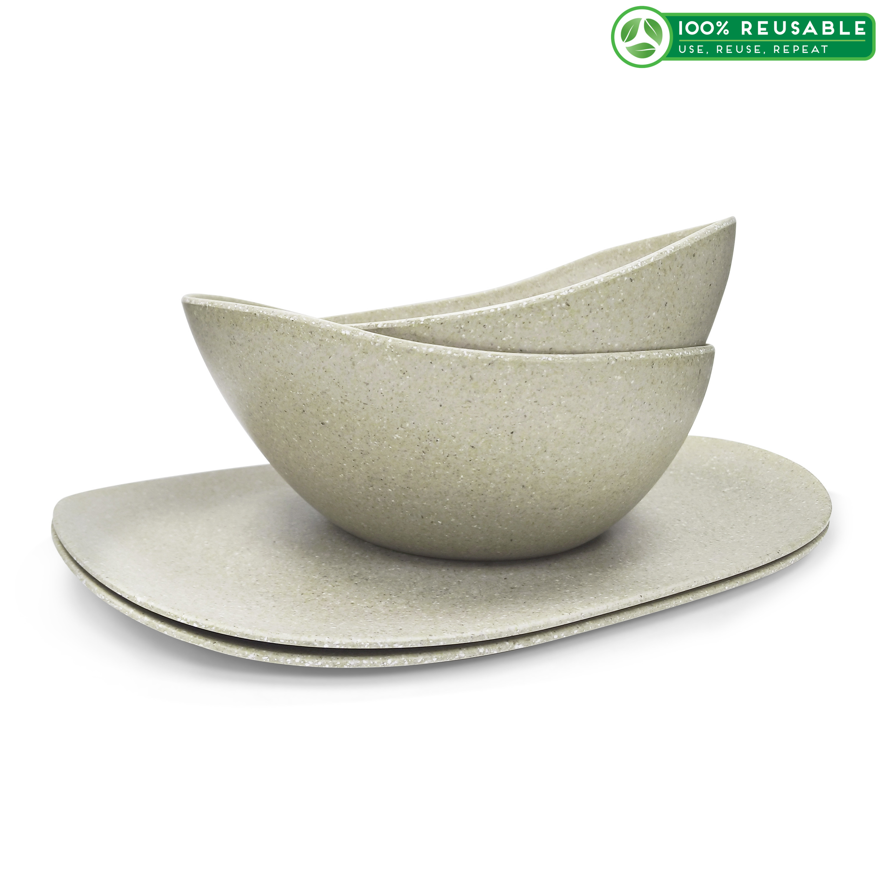 Elements Serving Tray and Bowl Set, White, 4-piece set slideshow image 1 Elements Serving Tray and Bowl Set, White, 4-piece set slideshow image 1