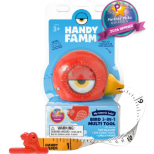 Lola the Bird&trade; 3-in-1 Kids Red Tape Measure &ndash; 8 ft Measuring Tool with Level & Angle Finder, STEM Learning Tool for Kids Ages 3+