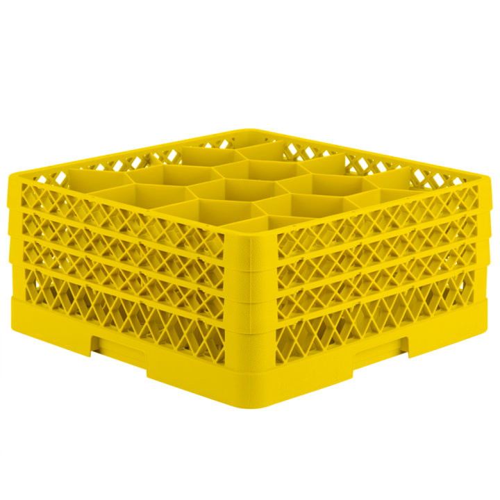 Traex® Full-Size Rack Max® Compartment Racks with three extenders in Yellow