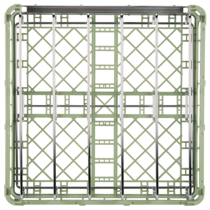 Full-size Signature insulated tray and steam table pan rack in light green