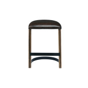 Gathering Stool with Metal Base and Upholstered Half-Round Seat - S232-239