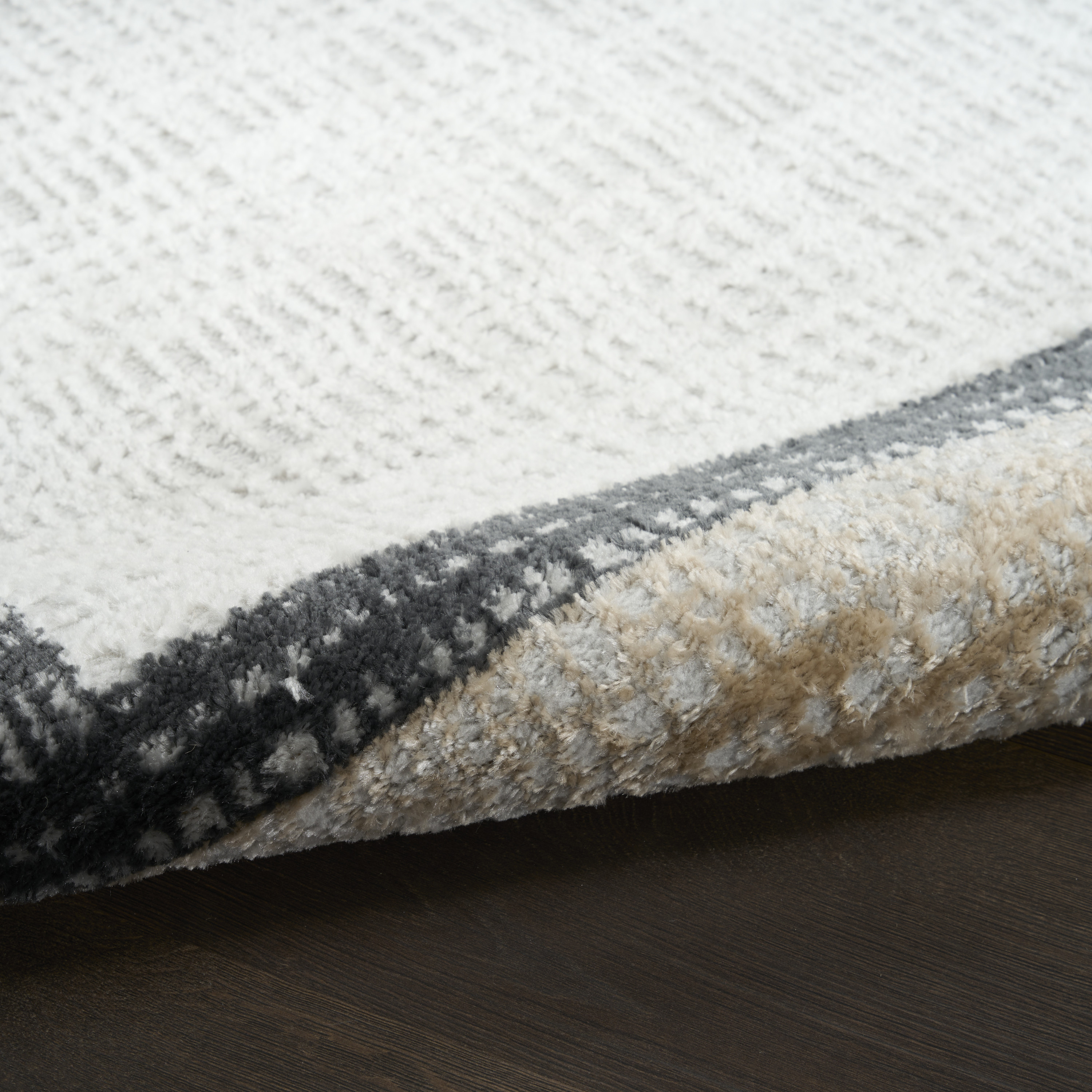 Nourison Dekor 2' x 4' Grey Charcoal Modern Indoor Rug