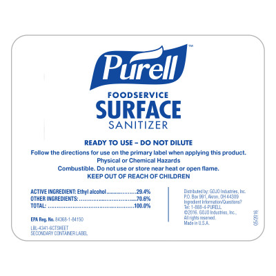 Bottle Label – PURELL® Foodservice Surface Sanitizer