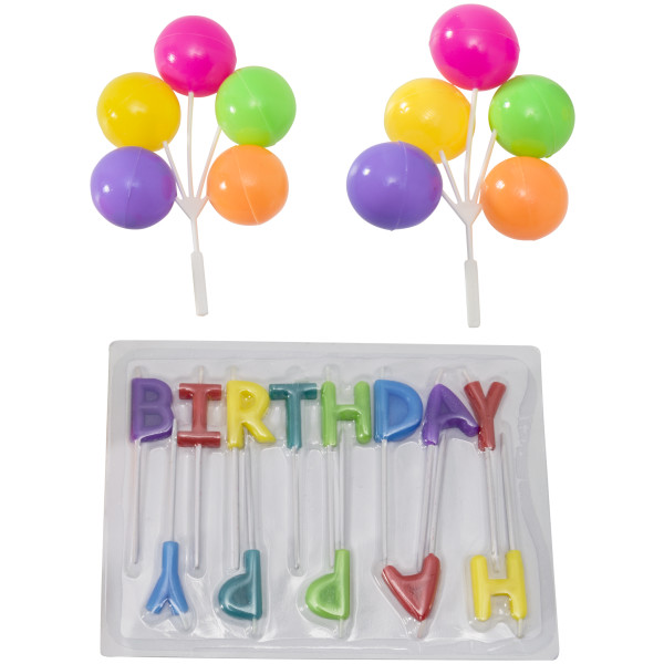 Happy Birthday Neon Candles DecoSet®