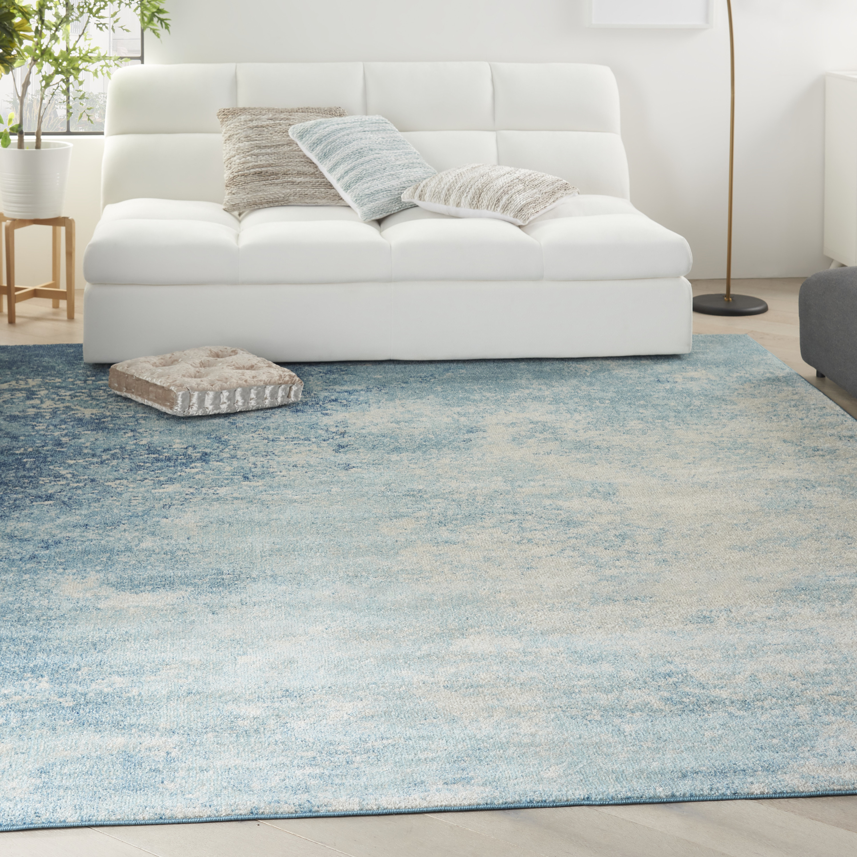 Nourison Passion 9' x 12' Navy Light Blue Modern Indoor Rug