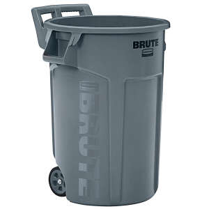 Rubbermaid Commercial, VENTED BRUTE®, Wheeled, 44gal, Plastic, Gray, Round, Receptacle