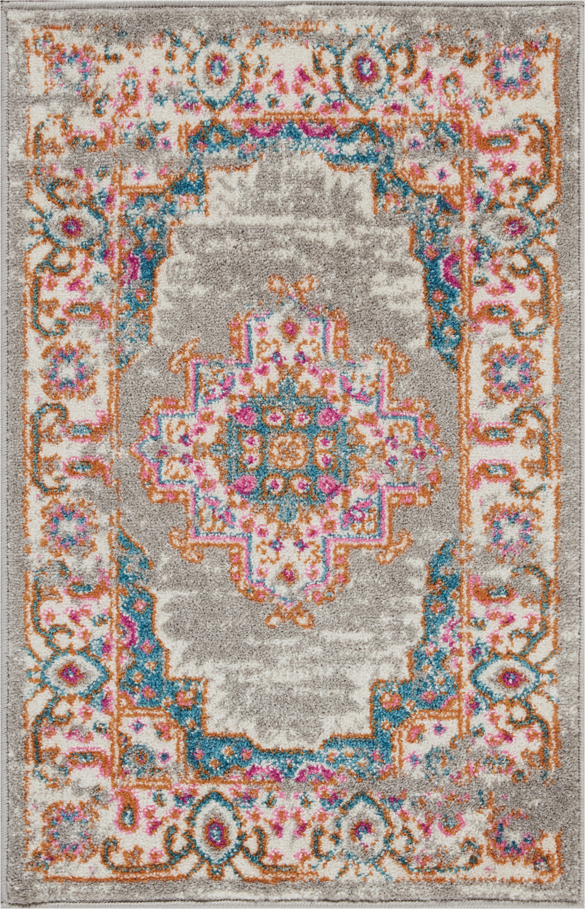 Nourison Passion 1'10" x 2'10" Grey Bohemian Indoor Rug