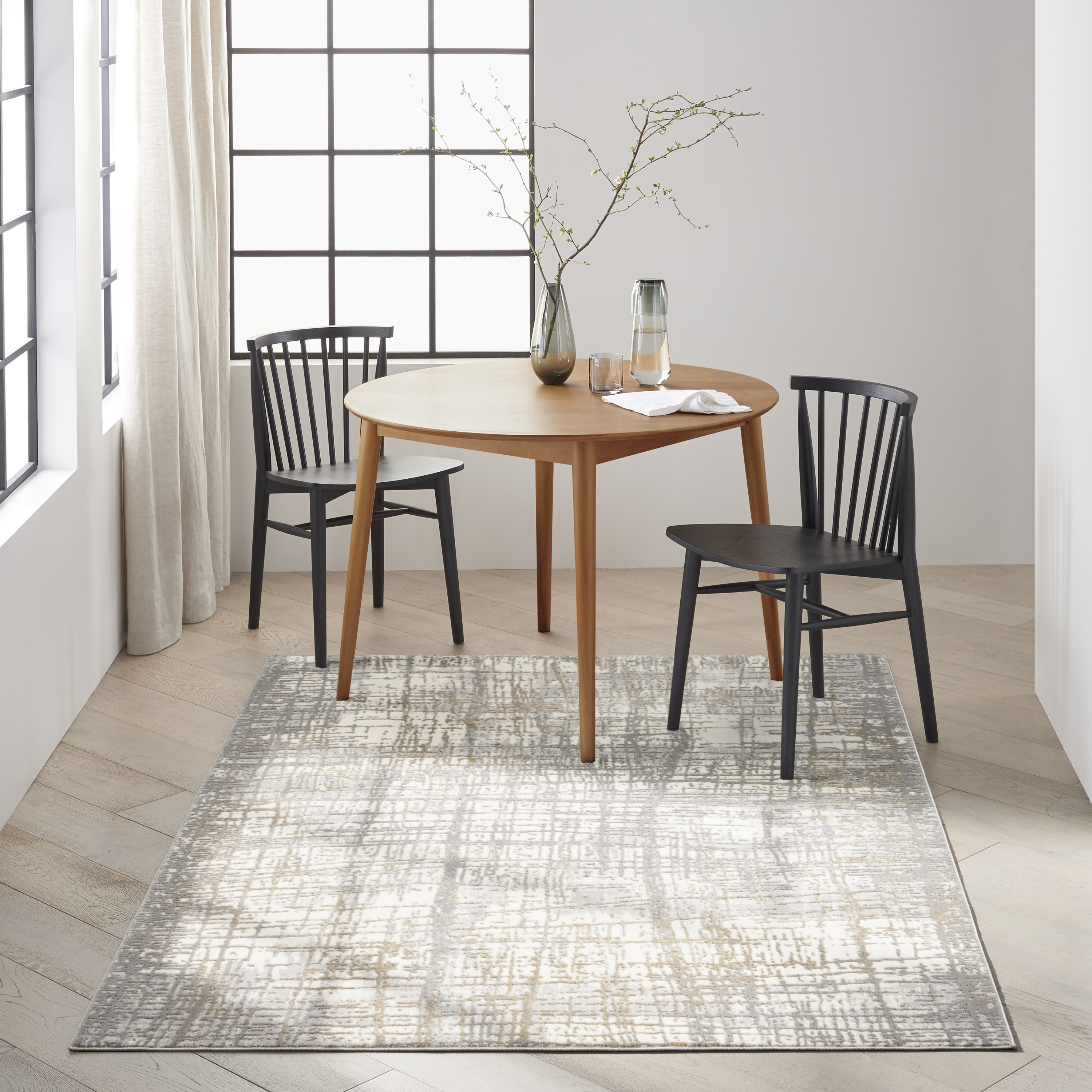Calvin Klein CK950 Rush 5'3" x 7'3" Ivory Grey Modern Indoor Rug