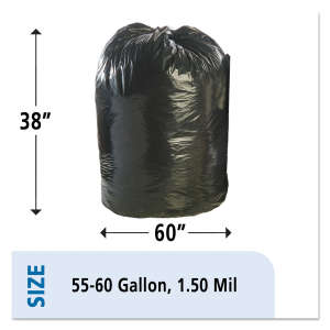 NSN8105013862399, AbilityOne®, SKILCRAFT LLDPE TRC Liner, 60 gal Capacity, 38 in Wide, 60 in High, 1.5 Mils Thick, Brown