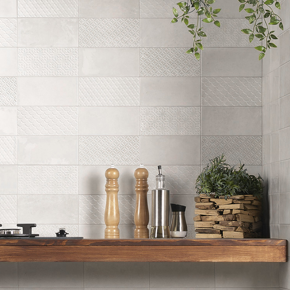 Camden Decor Antique Bianco 4x8 Rectangle Ceramic Wall Only Digital Pattern