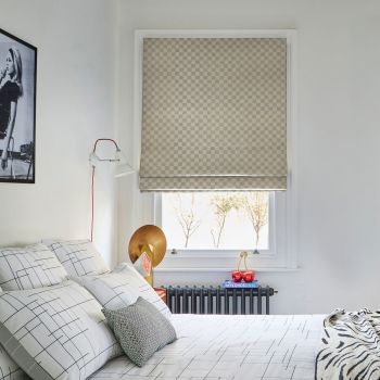 Checkerboard Chalk Roman blind