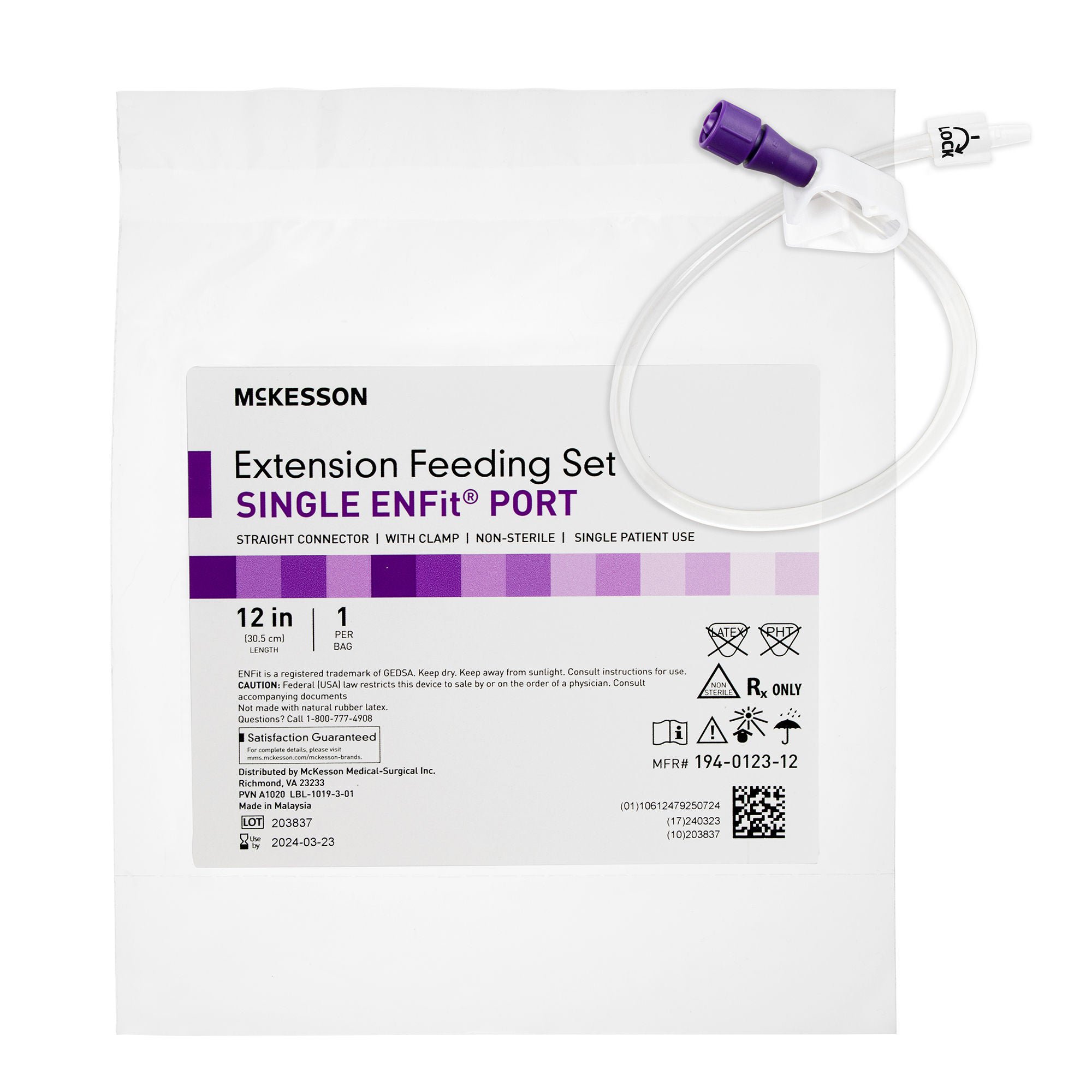 McKesson Enteral Feeding Extension Tube Set, Bolus