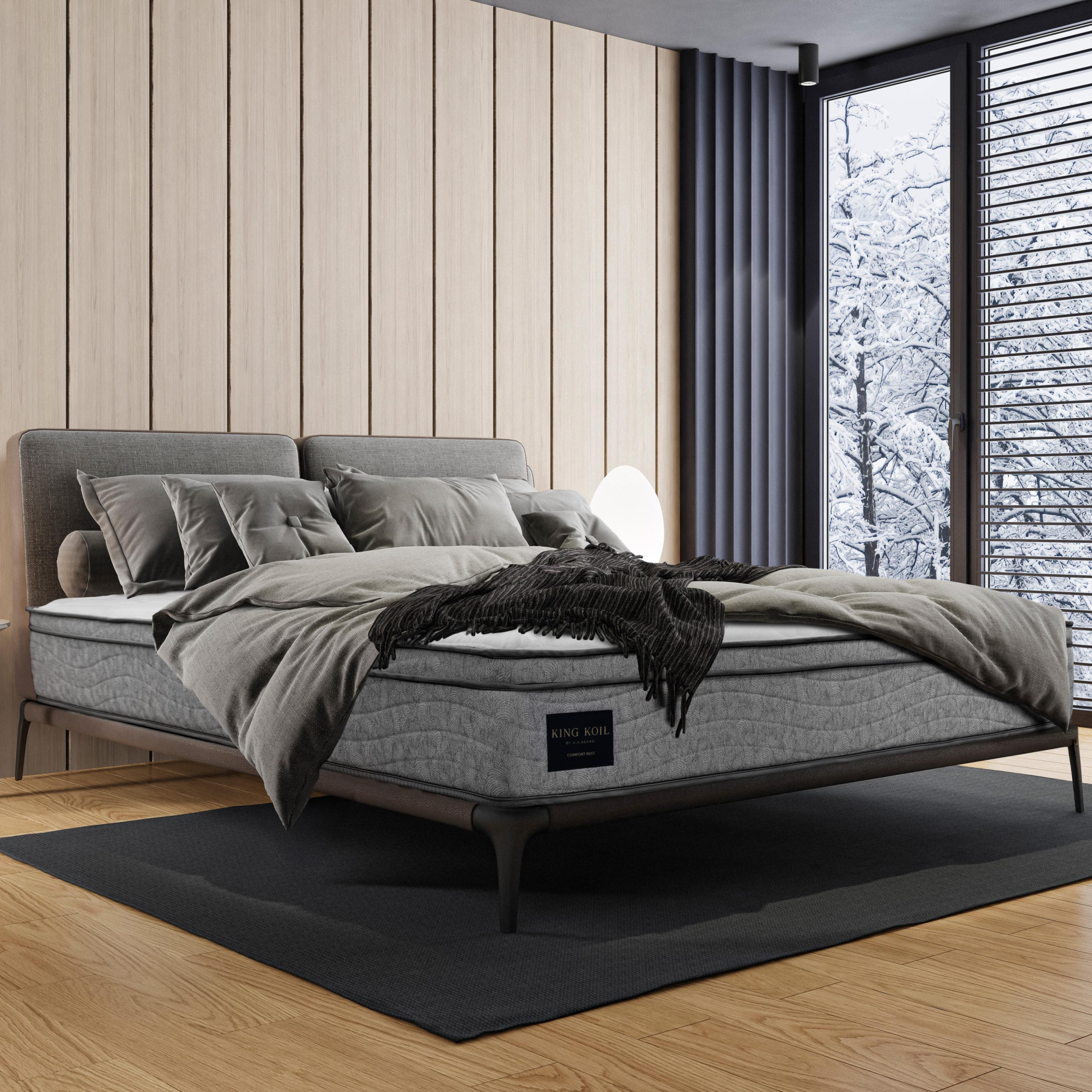Lifestyle image of the King Koil Comfort Rest Mattress, Plush from Forty Winks
