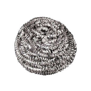 NSN7920009265176, AbilityOne®, SKILCRAFT, Stainless Steel Scrubber, Round, 1.75"x4", Stainless Steel