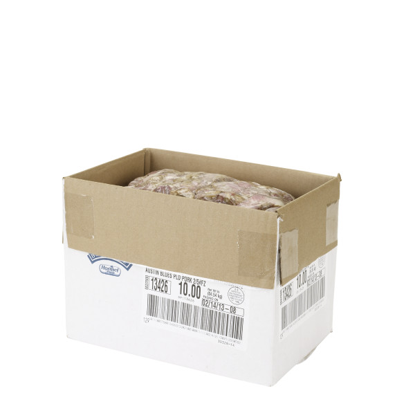 AUSTIN BLUES(r) Natural BBQ Pulled Pork,  2/5 lb . C1RM - Front Right Open Case (Hi Res)