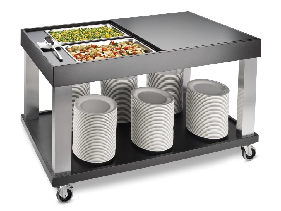 Cúbico C2. Carro Buffet Negro Para 4 1/1 Gn Inserts