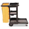 Rubbermaid Commercial, Traditional Janitorial Cleaning Cart, Black