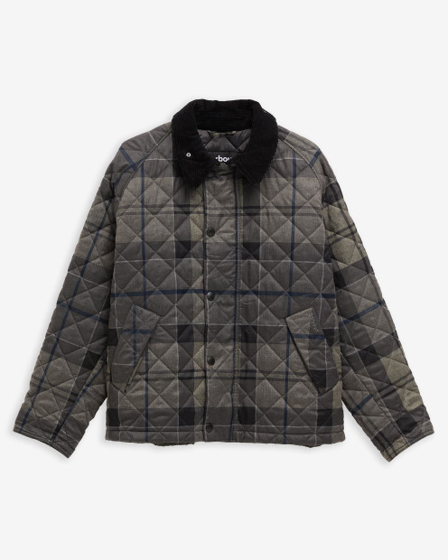 Tartan Transport Quilted Jacket Navy Winter Dress Tartan