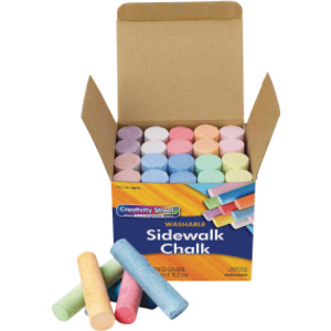 Sidewalk Chalk, Assorted Colors, 4", 20 Pieces