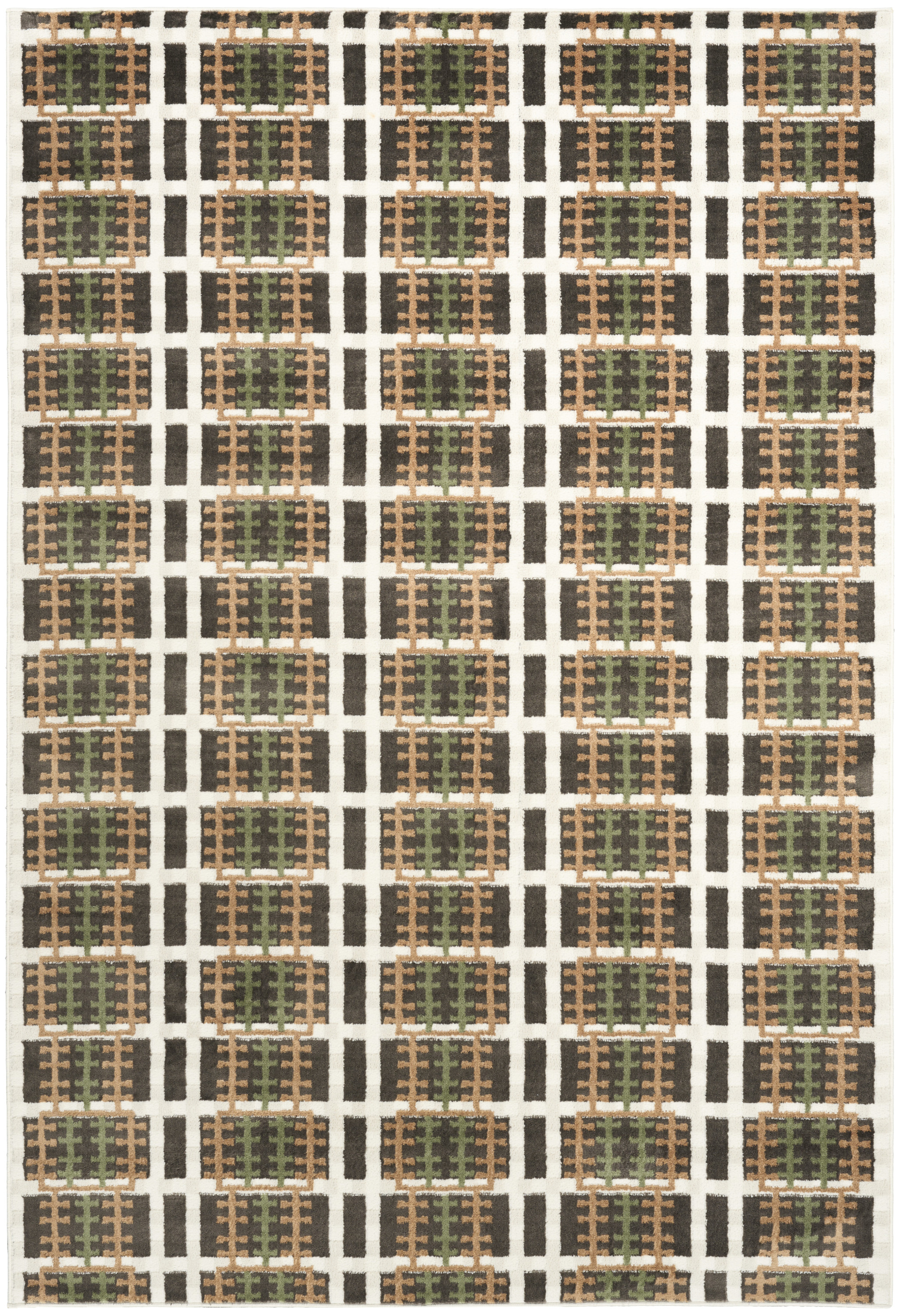 Nourison Nordic 5' x 7' Charcoal Multicolor Modern Indoor Rug