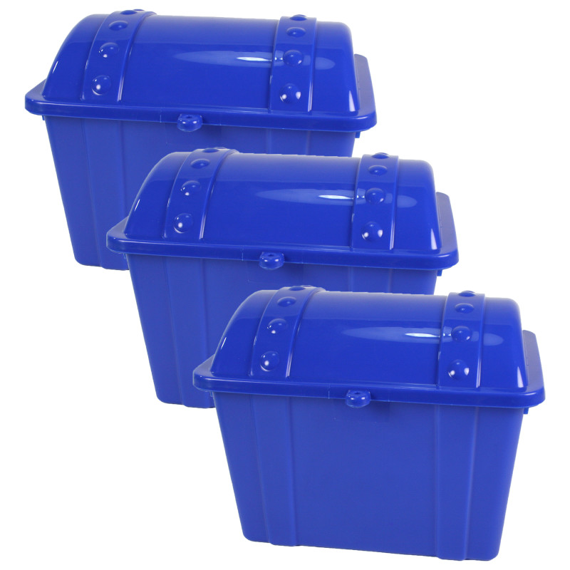 Jr. Treasure Chest, Blue, Pack of 3