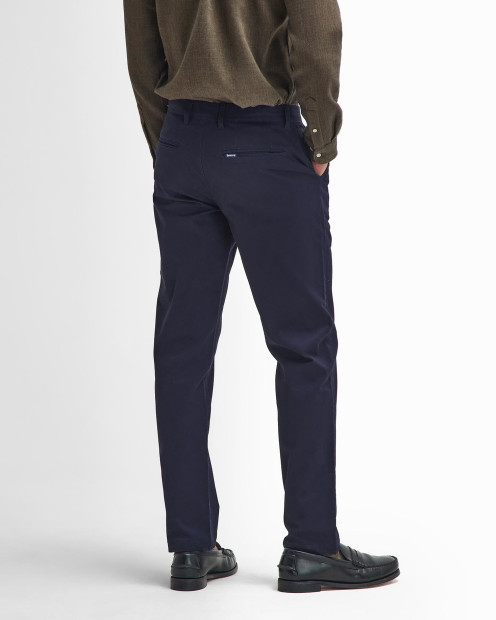 Suede Sateen Tailored Trousers Dark Navy