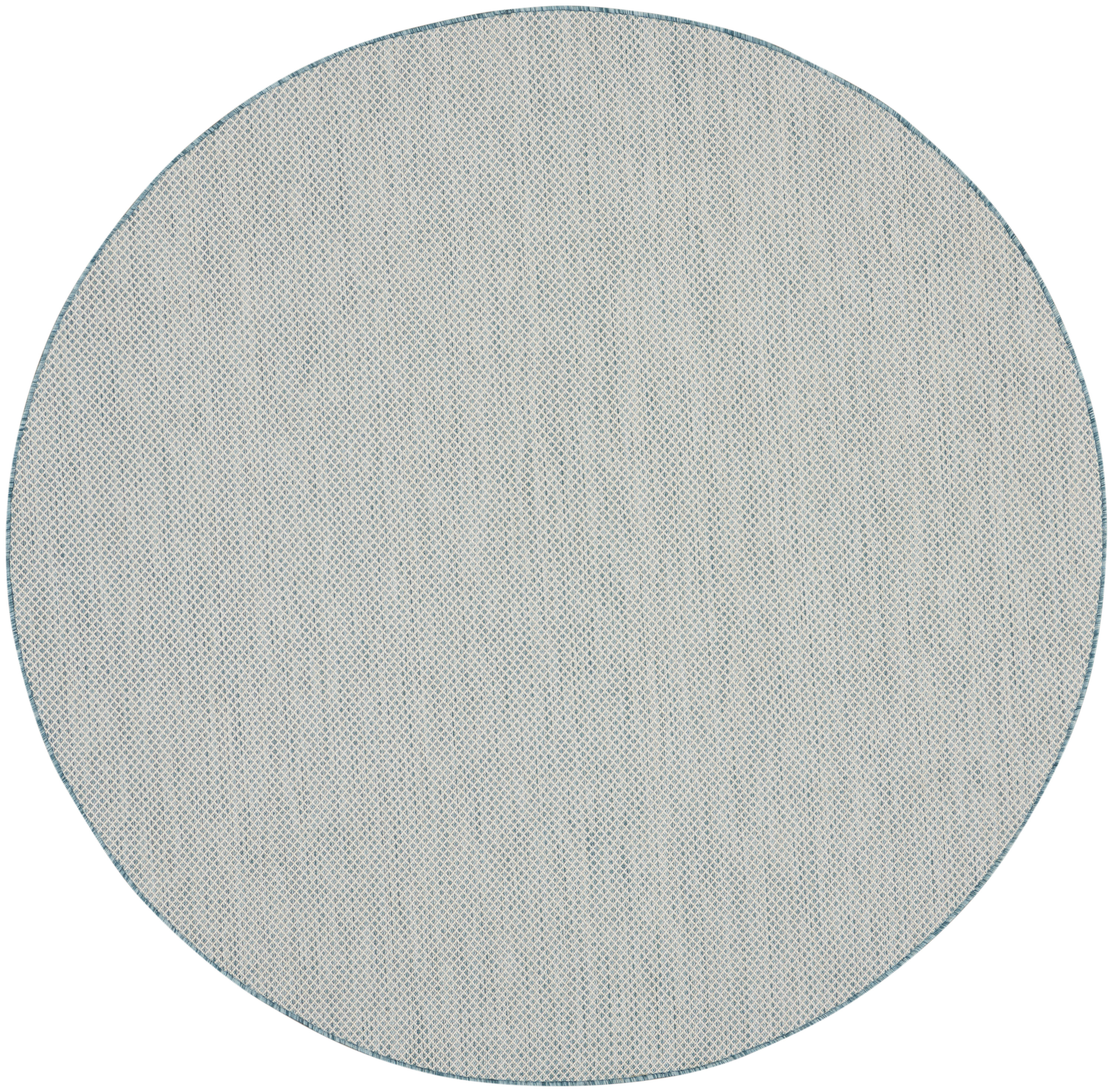 Nourison Courtyard 8' x Round Ivory Aqua Modern Rug