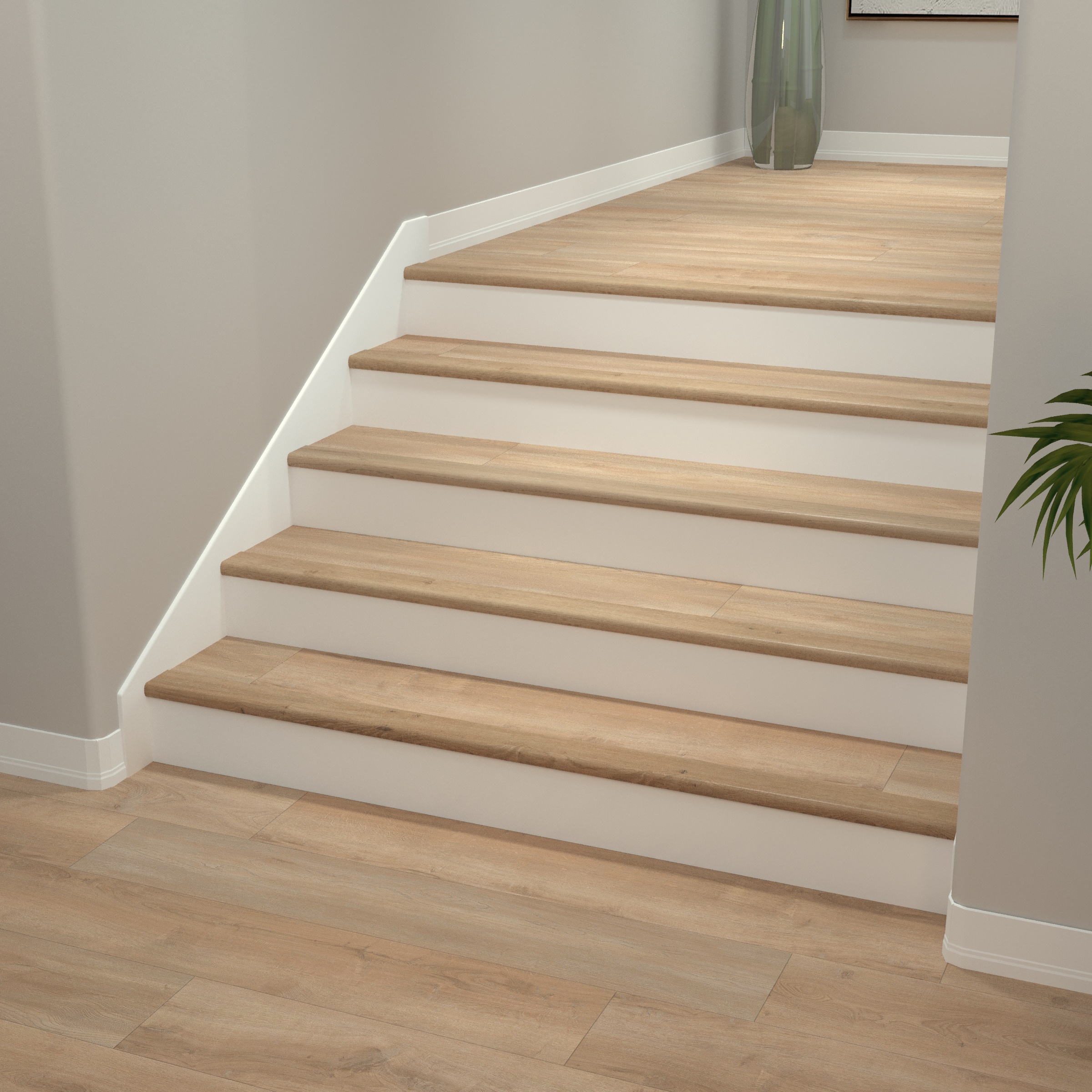 Aerial Oak Longboards Icons Stair Nosing Overlap view 2