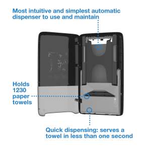 Tork, PeakServe Continuous,  Folded Towel Dispenser, Black