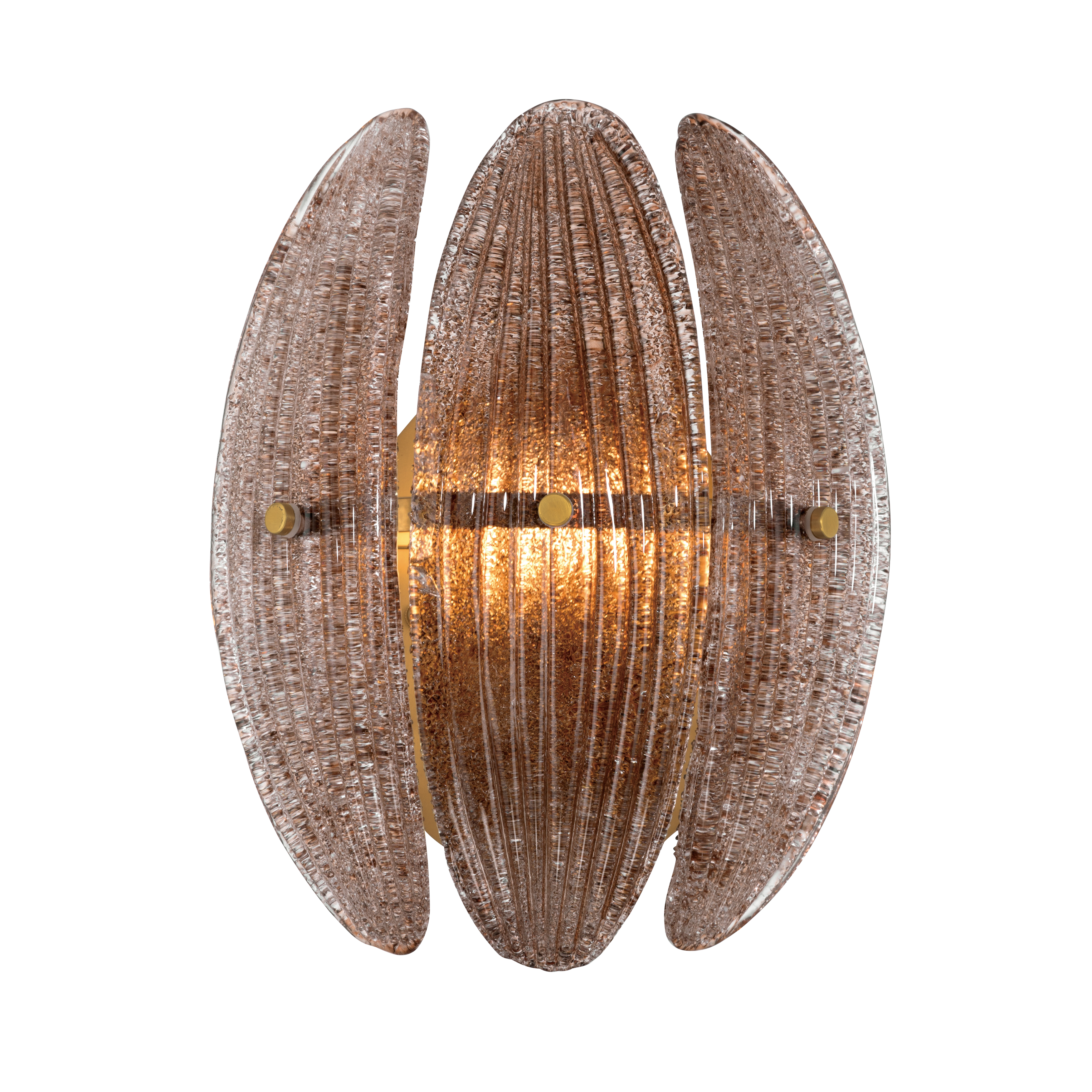 1-Light Wall Sconce - Legacy Brass with Brown Textured Handmade Glass - alternate view