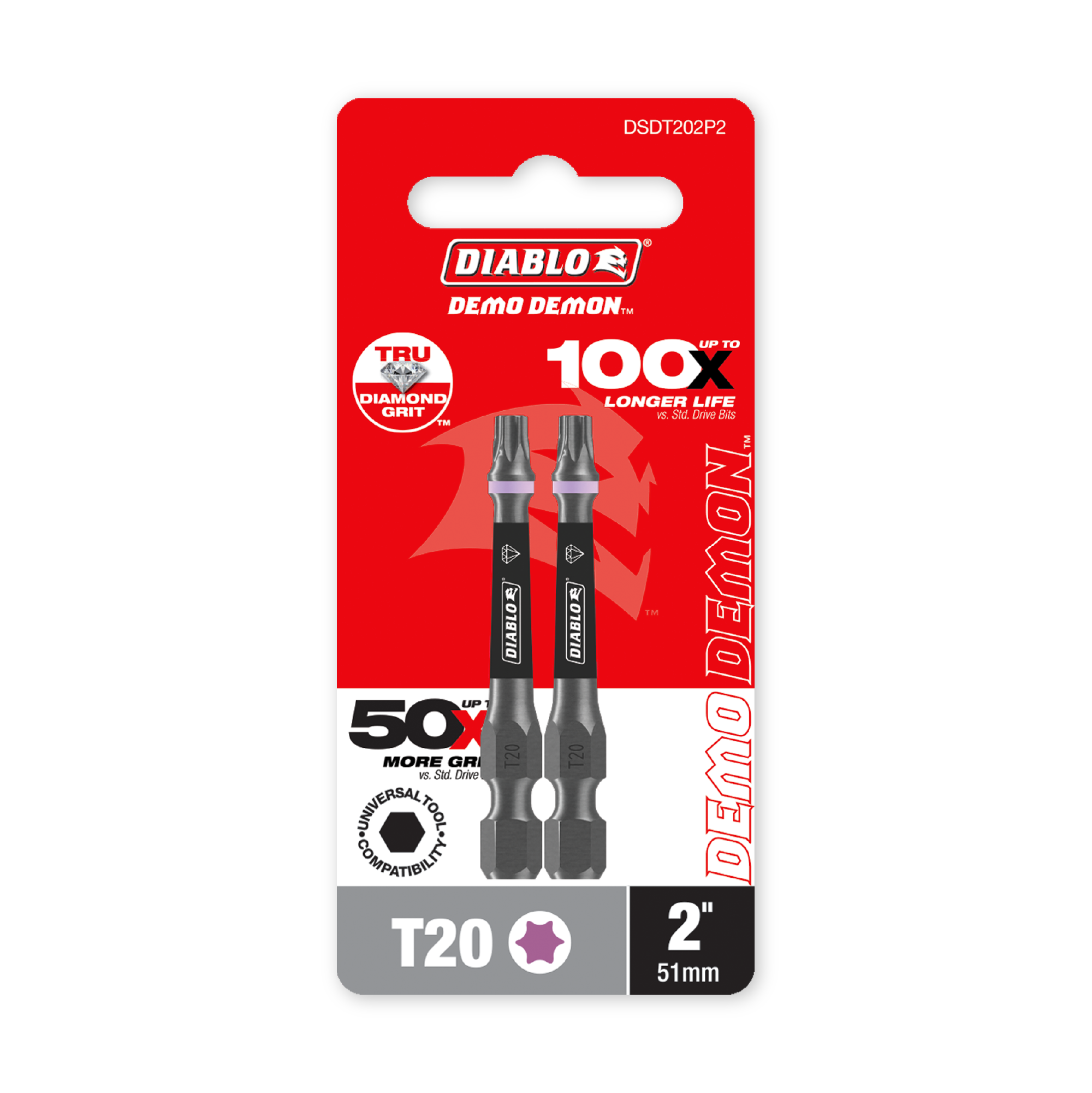Diablo 2 in. Demon Torx T20 Drive Bit in its retail packaging, ready for the job box or tool bag