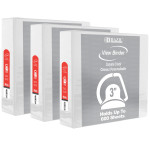 BAZIC Products&reg; Slant D Ring View Binder with 2 Pockets, 3", White, Pack of 3 BAZ3175-3