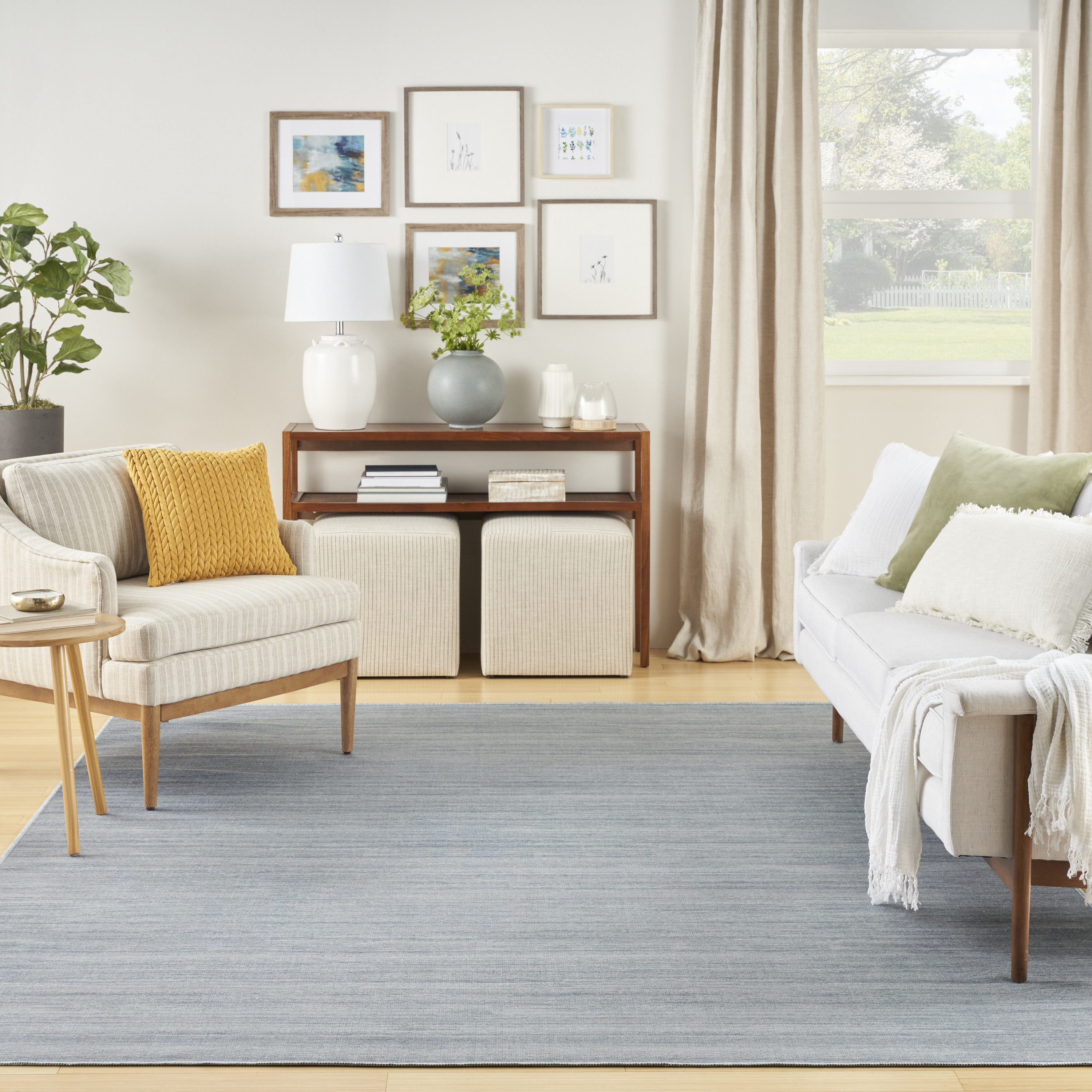 Nourison Washable Essentials 9'2" x 12' Aqua Modern Indoor Rug