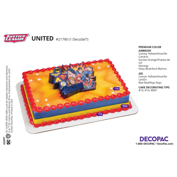Justice League™ United Cake Decorating Instruction Card