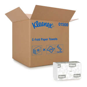 KIM01500, Kimberly Clark, Kleenex, Folded Towel, C-Fold, 1 ply, White