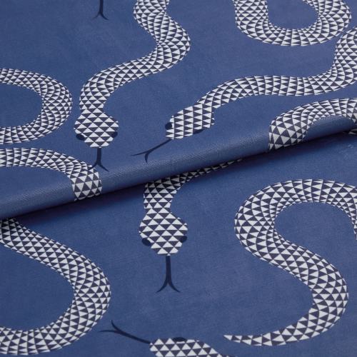 Eden Snake Blue Velvet Roman blind