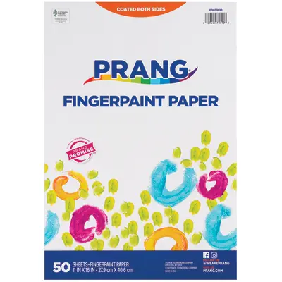 Prang (Formerly Art Street) Fingerpaint Paper, White, 11" x 16", 50 Sheets