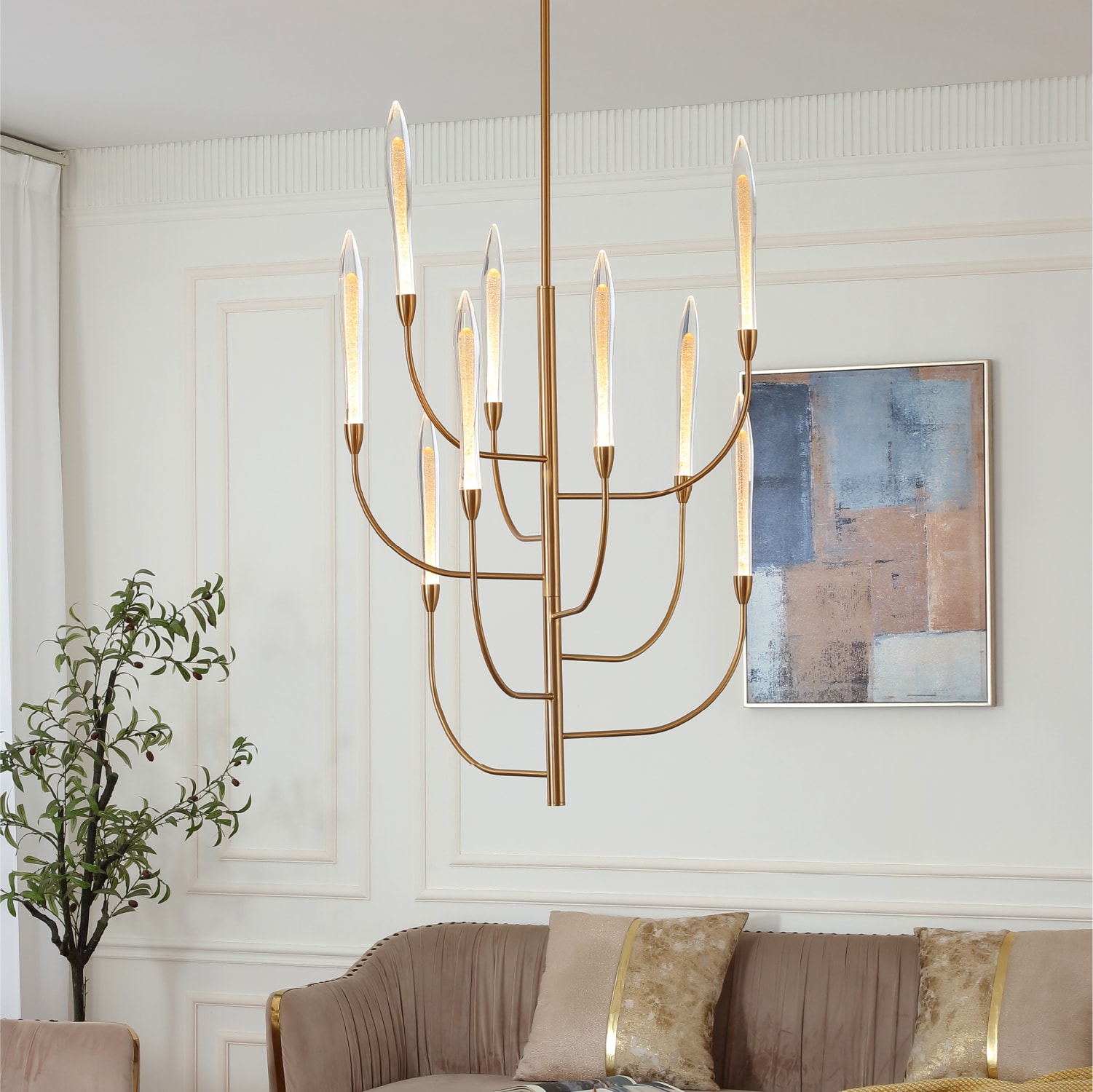 Alina 9 Light Chandelier — installation 1