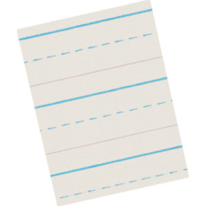 Newsprint Handwriting Paper, Skip-A-Line, Grade 1, 1/2" x 1/4" x 1/4" Ruled Long, 11" x 8-1/2", 500 Sheets