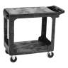 Rubbermaid Commercial, Heavy-Duty, Flat Handle, Flat Shelf, Small, Utility Cart, Black