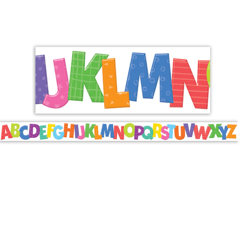 Colorful Alphabet Die-Cut Border Trim, 35 Feet