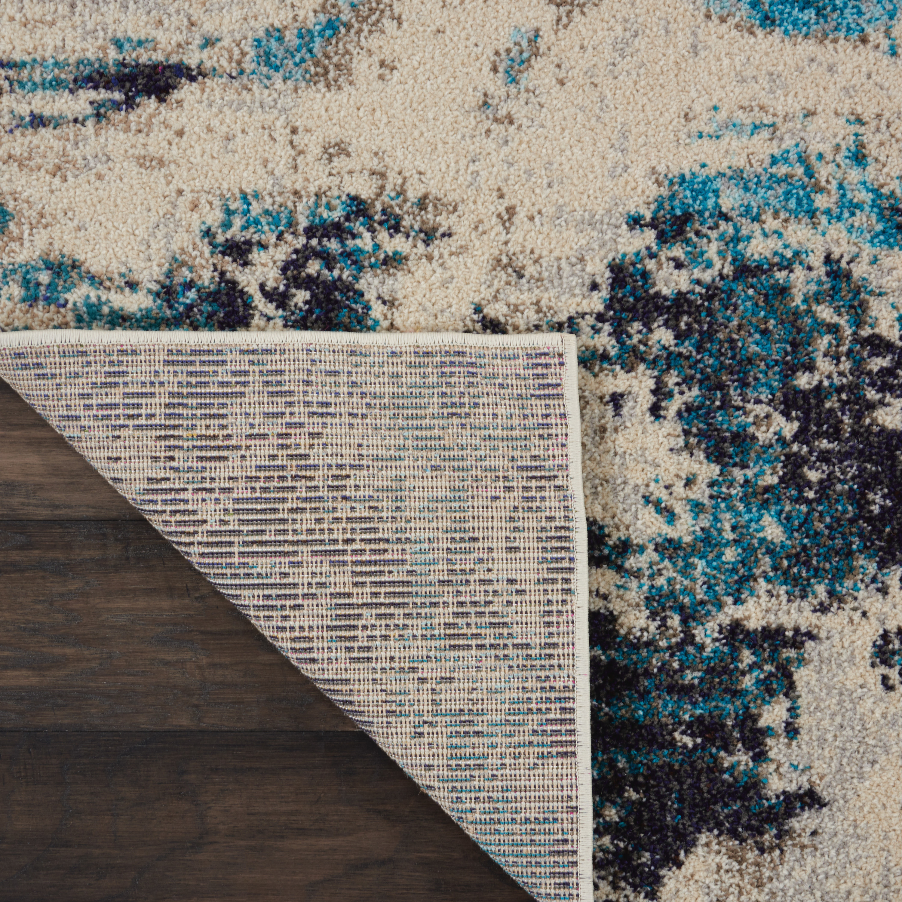 Nourison Celestial 3'11" x 5'11" Ivory Teal Blue Modern Indoor Rug