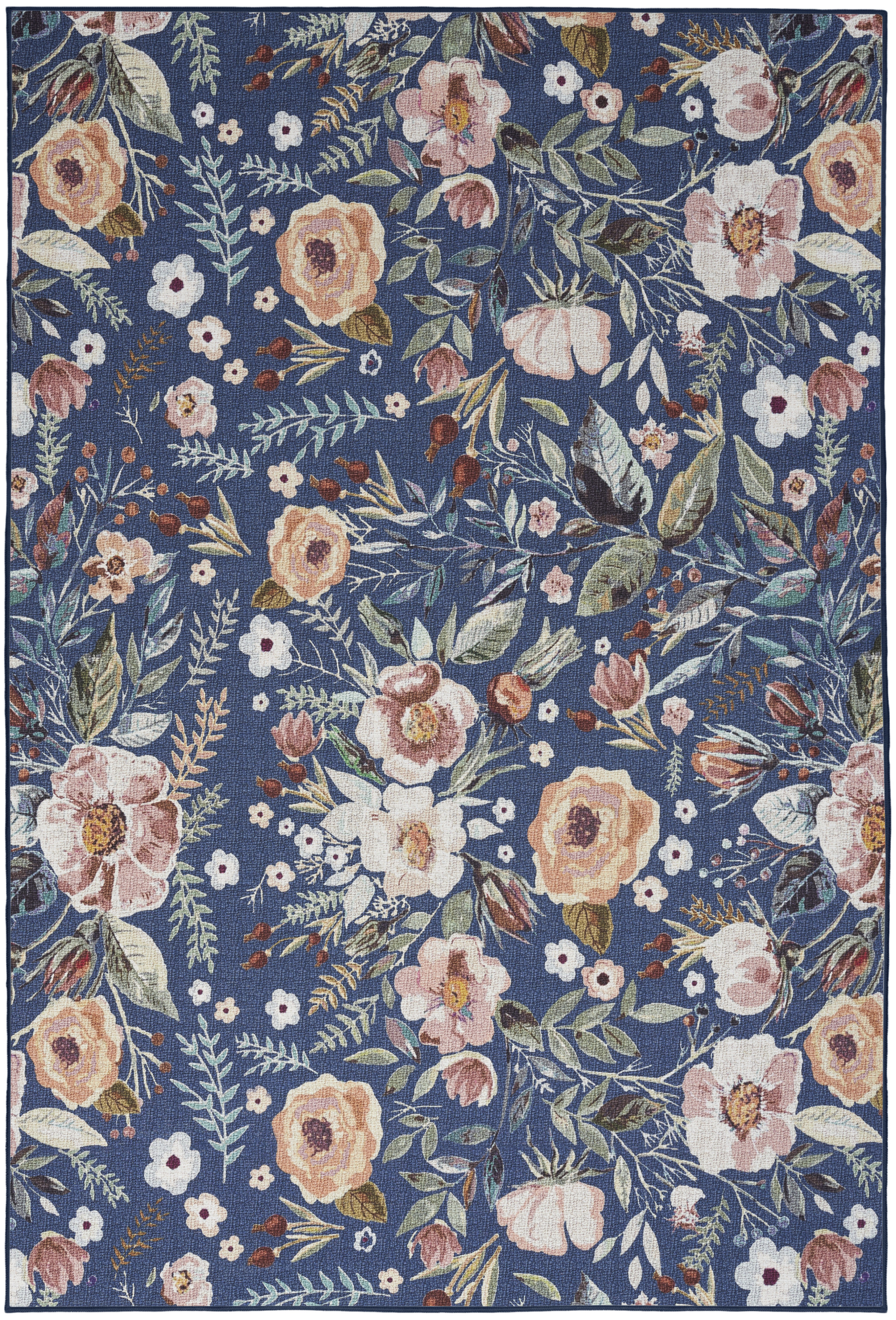 Nourison Nourison Washables 4' x 6' Navy Multicolor Vintage Indoor Rug