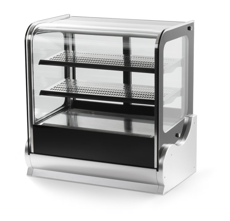 36-inch-wide 3-tier 120-volt Cayenne® cubed-glass heated display case with rear access