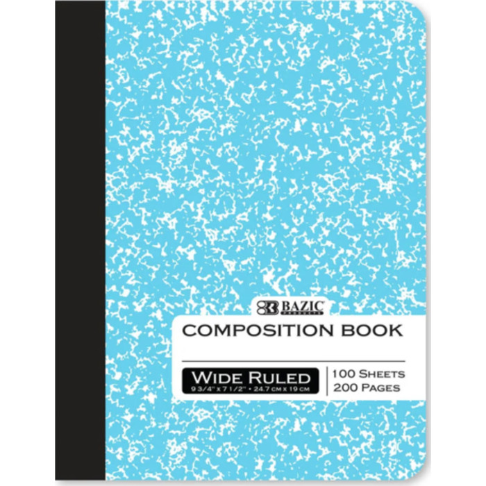 Pastel Marble Composition Book, Wide Ruled, 100 Count