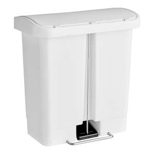Rubbermaid Commercial, Streamline, Step-On, 4 gal, Resin, White, Rectangle, Receptacle