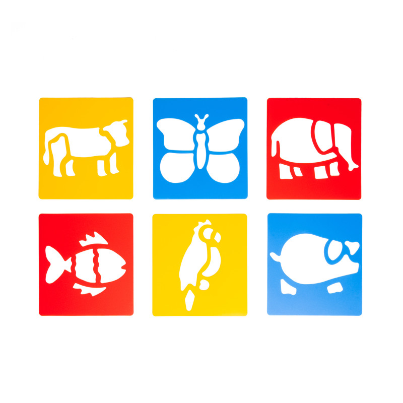 Animal Stencils, Plastic, 6 Count