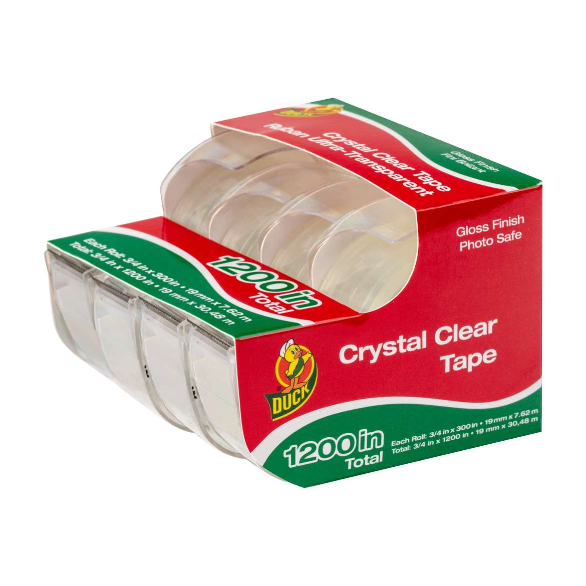 Duck® Brand Crystal Clear Invisible Tape - Crystal Clear, 4 pk, .75 in. x 300 in. Image