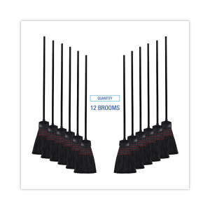 Boardwalk, 9.5in, Maid Broom, Plastic Bristles, Black
